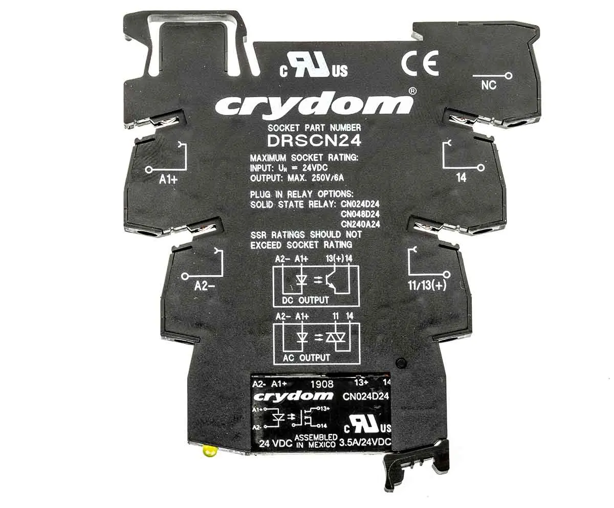 Produktfoto 1 von Sensata Crydom Halbleiter-Interfacerelais, 3,5 A max., DIN-Schienen 15 Vdc min. 24 Vdc max. / 30 Vdc max. DC