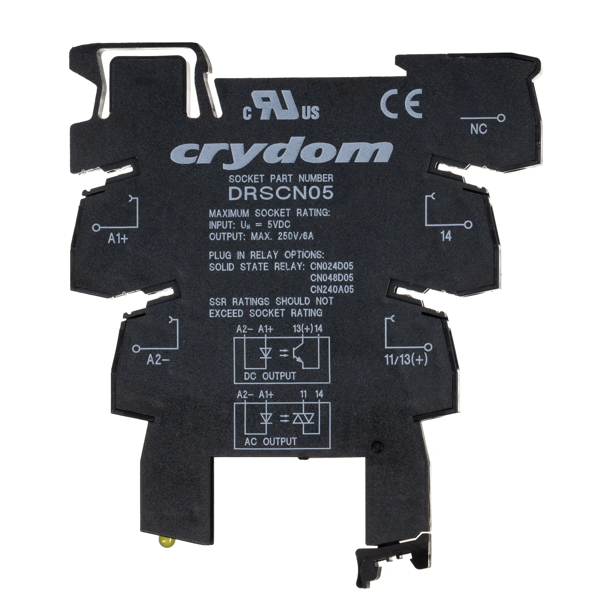 Produktfoto 1 von Sensata Crydom Relaissockel zur Verwendung mit Serie CN DRSCN, DIN-Schienen, 5V dc