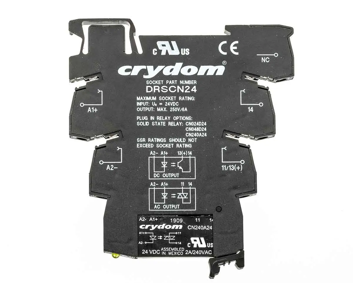 Produktfoto 1 von Sensata Crydom DRACN Halbleiter-Interfacerelais, 2 A max., DIN-Schienen 15 Vdc min. 250 Vac max. / 30 Vdc max. 7mA