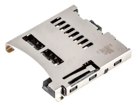 Produktfoto 1 von Molex 47388 MicroSD, gewinkelt Steckverbinder für Speicherkarten Stecker, 8-polig / 1-reihig Lot, Raster 1.1 mm,