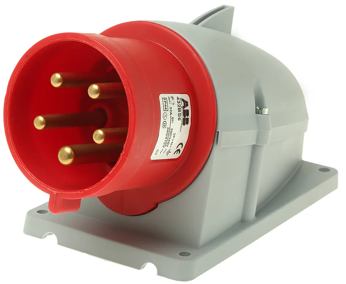 Produktfoto 1 von Amphenol Industrial Easy & Safe Leistungssteckverbinder Rot, 415V 3P+N+PE / 32A, Wand IP44
