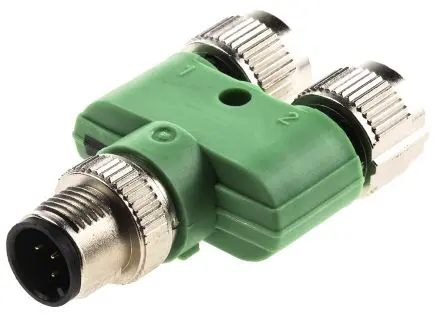 Produktfoto 1 von Phoenix Contact, Gerade Rundsteckverbinder Adapter 5 M12, IP68, IP69K, IP65 Stecker 10 M12 Buchse