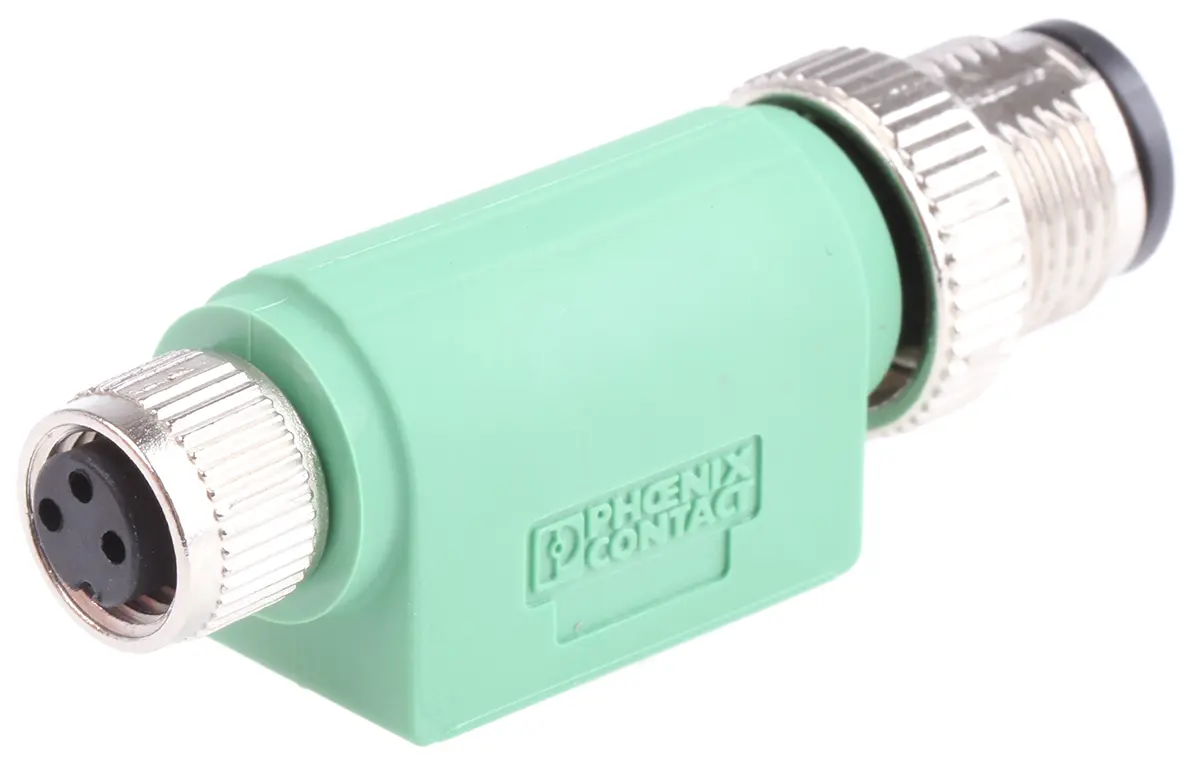 Produktfoto 1 von Phoenix Contact, Gerade SAC Rundsteckverbinder Adapter 3 M12, IP65, IP40 3 M8 Buchse