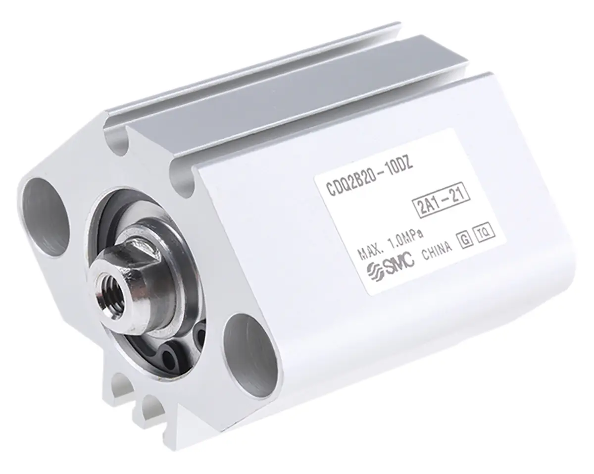 Produktfoto 1 von SMC CDQ2 Pneumatik-Kompaktzylinder 10 mm Doppeltwirkend, Bohrung Ø 20 mm, bis 1 Mpa