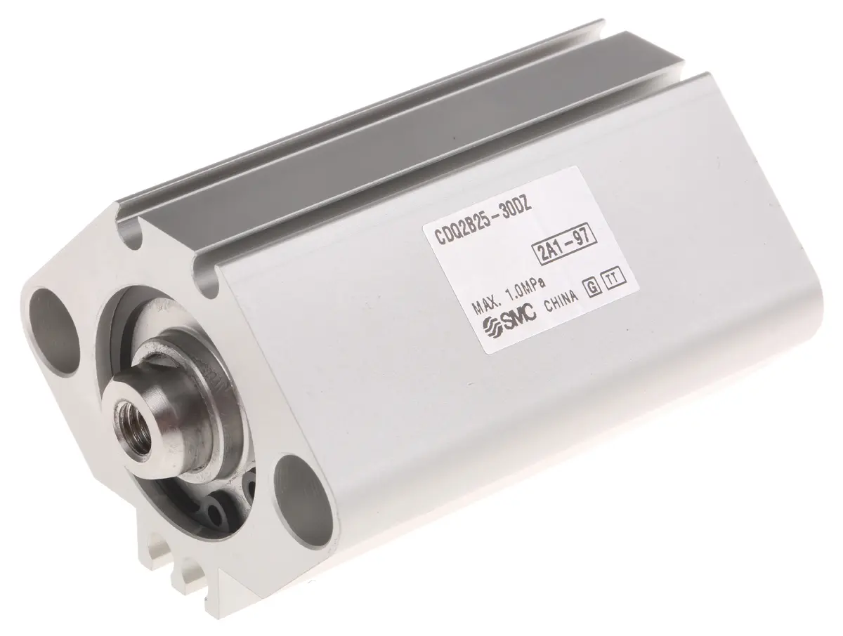 Produktfoto 1 von SMC CDQ2 Pneumatik-Kompaktzylinder 30 mm Doppeltwirkend, Bohrung Ø 25 mm, bis 1 Mpa