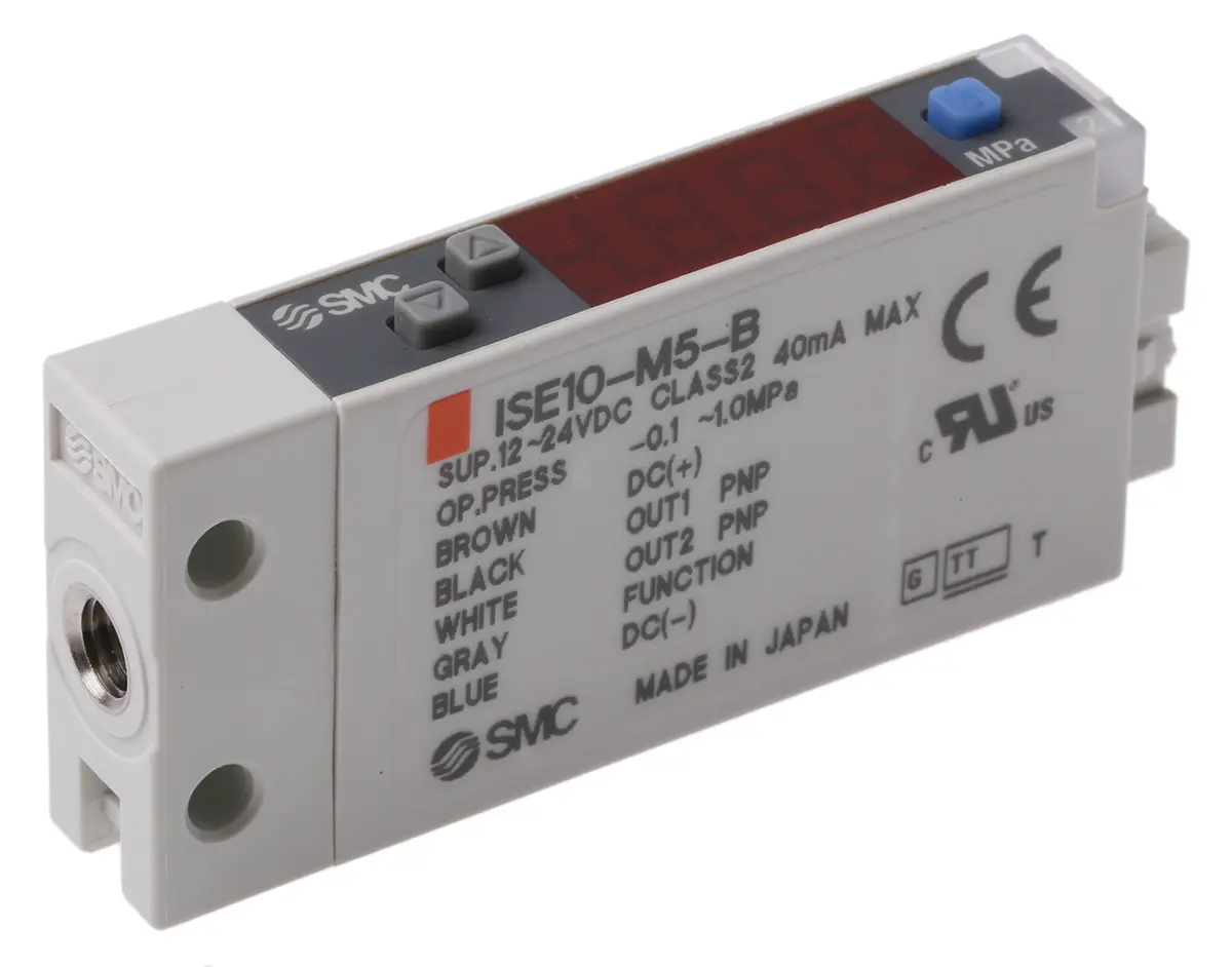 Produktfoto 1 von SMC Drucksensor, 0.1 MPa bis 1 Mpa 24 V dc, IP40 50 °C
