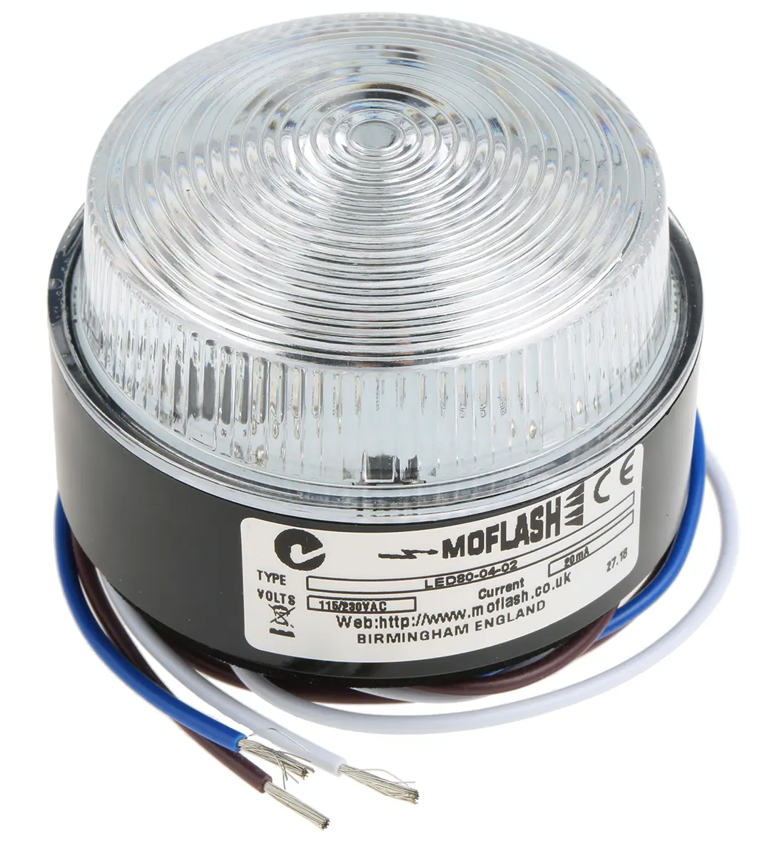 Produktfoto 1 von Moflash LED80 LED Blinkend, Dauer Signalleuchte Rot, 115/230 V, Ø 76mm x 50mm