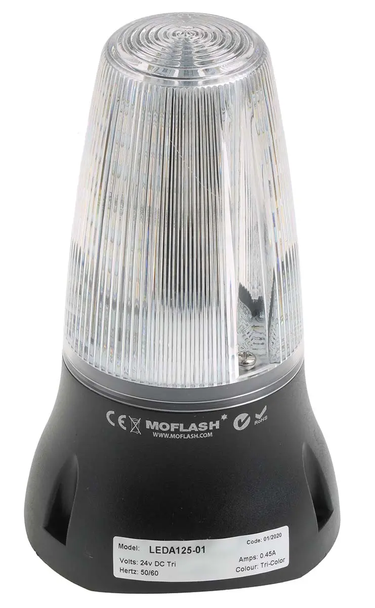 Produktfoto 1 von Moflash LEDA125 LED Dauer-Licht Alarm-Leuchtmelder Klar / 90dB, 24 V