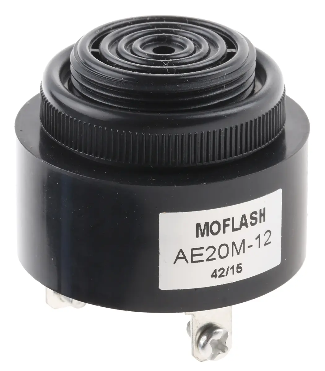 Produktfoto 1 von Moflash AE20M Akustischer Warnmelder IP55 12 V 2-Ton 95dB Schwarz, Ø 43 mm