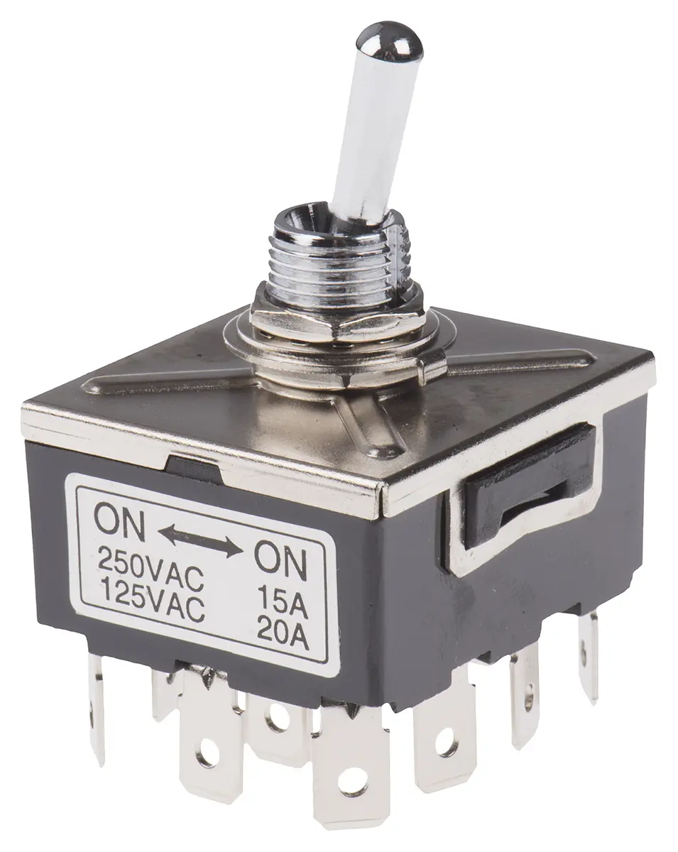 Produktfoto 1 von RS PRO Panel Kippschalter 4-poliger Schließer, Ein-Ein, 28 V dc, 28 V ac, 20A, Stecker
