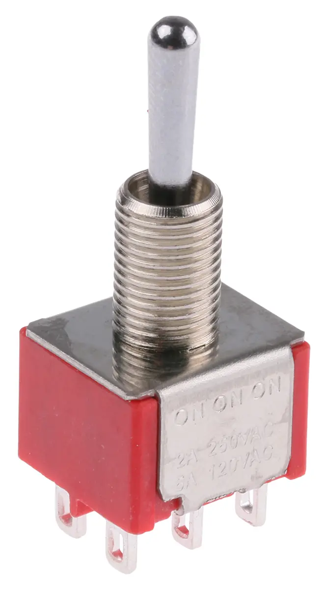 Produktfoto 1 von RS PRO Panel Kippschalter 2-poliger Wechsler, Ein-Ein-Ein, 26 V dc, 112 V ac, 2A, Lot