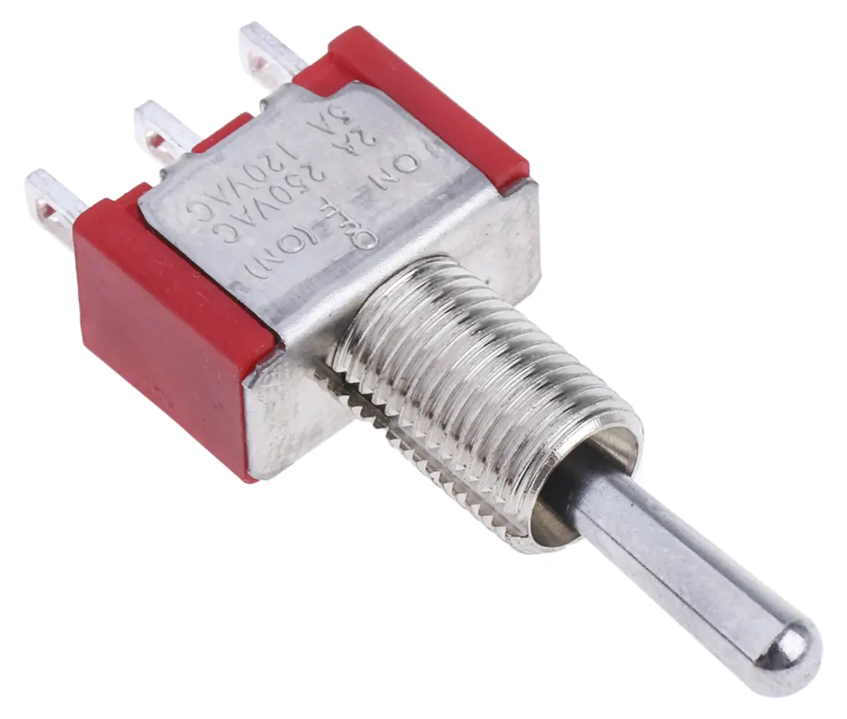 Produktfoto 1 von RS PRO Panel Kippschalter 1-poliger Umschalter, Ein-Aus-Ein, 28 V dc, 112 V ac, 5A, Lot