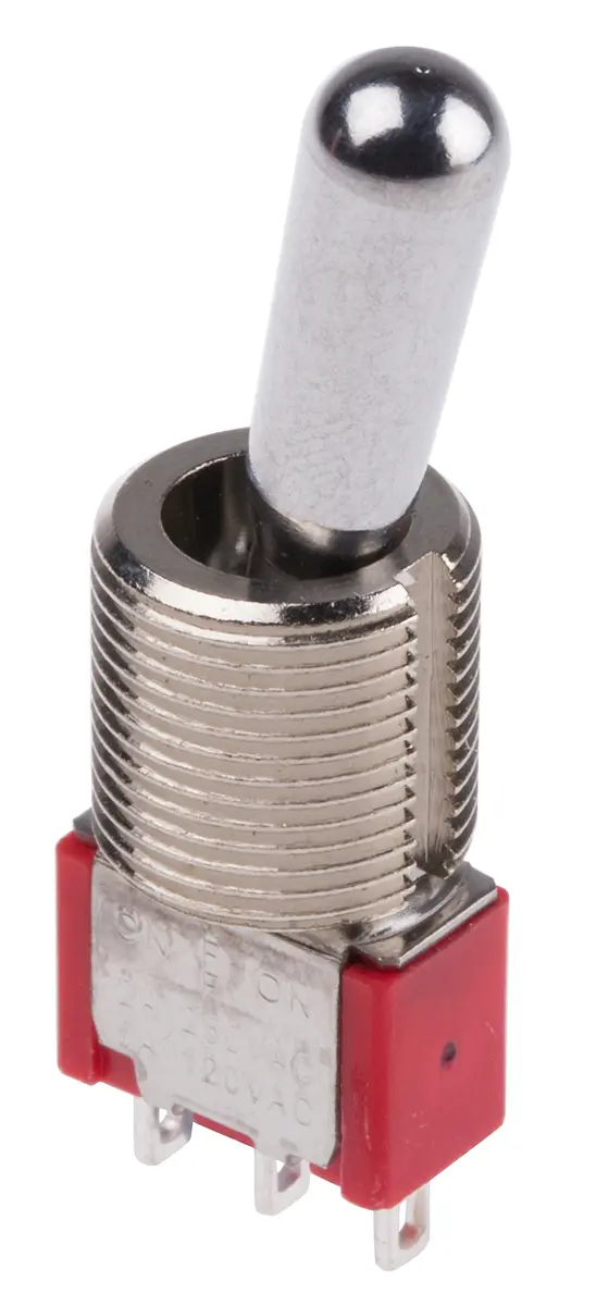 Produktfoto 1 von RS PRO Panel Kippschalter 1-poliger Umschalter, Ein-Aus-Ein, 28 V dc, 112 V ac, 5A, Lot