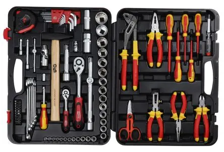 Produktfoto 1 von RS PRO VDE 1000V zugelassen Elektriker-Werkzeugsatz Werkzeugsatz, Tasche 88-teilig