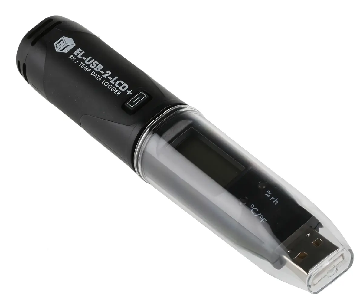Produktfoto 1 von Lascar Luftfeuchtigkeit, Temperatur, Taupunkt Datenlogger, -35°C → +80°C / 100%RH, Sensor , ISO-kalibriert