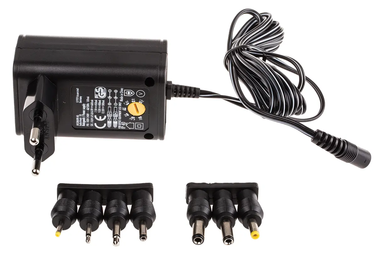 Produktfoto 1 von Ansmann Steckernetzteil AC/DC-Adapter 3.6W, 100V ac, 3 V dc, 4.5 V dc, 5 V dc, 6 V dc, 7.5 V dc, 9 V dc, 12V dc / 300