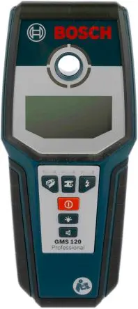 Produktfoto 1 von Bosch GMS 120 Wandscanner, 120 mm Batterie, 50mm, LED-Display 270 g, H. 32 mm, L. 200 mm, B. 85 mm