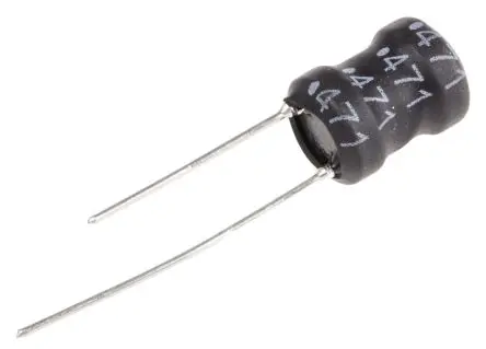 Produktfoto 1 von Bourns RLB Induktivität radial, Ferrit DR-Kern, 470 μH 20, 500 mA, Radial / R-DC 1.3 Ω, max. 1.8 MHz, Ø 8.7 mm, Ø 0.65