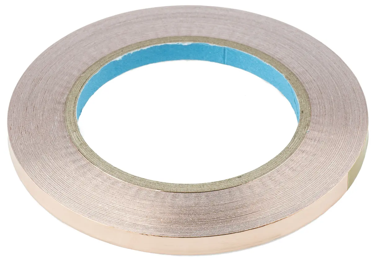 Produktfoto 1 von Würth Elektronik 3003308A Metallband Kupferband leitend, Stärke 0.035mm, 8mm x 33m, -25°C bis +155°C, Haftung 5 N/cm
