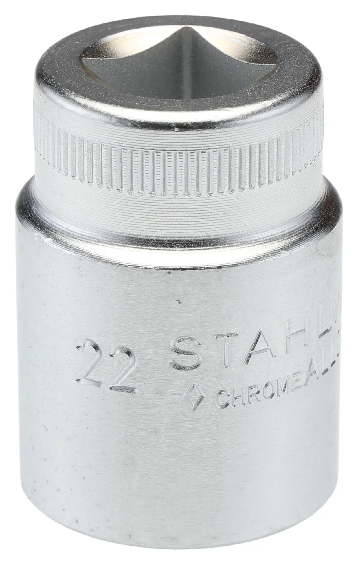 Produktfoto 1 von STAHLWILLE 1/2 in 12-Kant Buchse SW 22 mm Vierkant x 42.0 mm