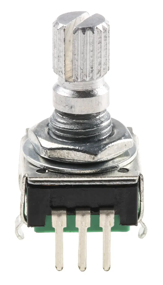 Produktfoto 1 von Bourns Drehgeber 24 Impulse/Umdrehung Impulse/U Inkrementalgeber, mit 6 mm, Rändelschaft, Digital Rechteck-Signal,