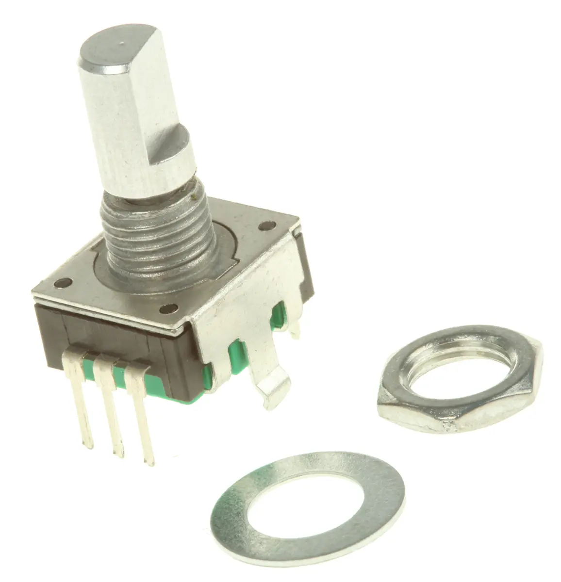 Produktfoto 1 von Bourns Drehgeber 24 Impulse/Umdrehung Impulse/U Inkrementalgeber, mit 6 mm, Flachschaft, Digital Rechteck-Signal,