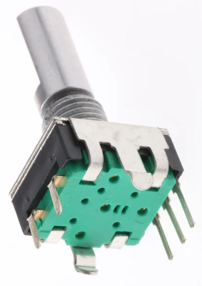Produktfoto 1 von Bourns Drehgeber 24 Impulse/Umdrehung Impulse/U Inkrementalgeber, mit 6 mm, Flachschaft, Digital Rechteck-Signal,