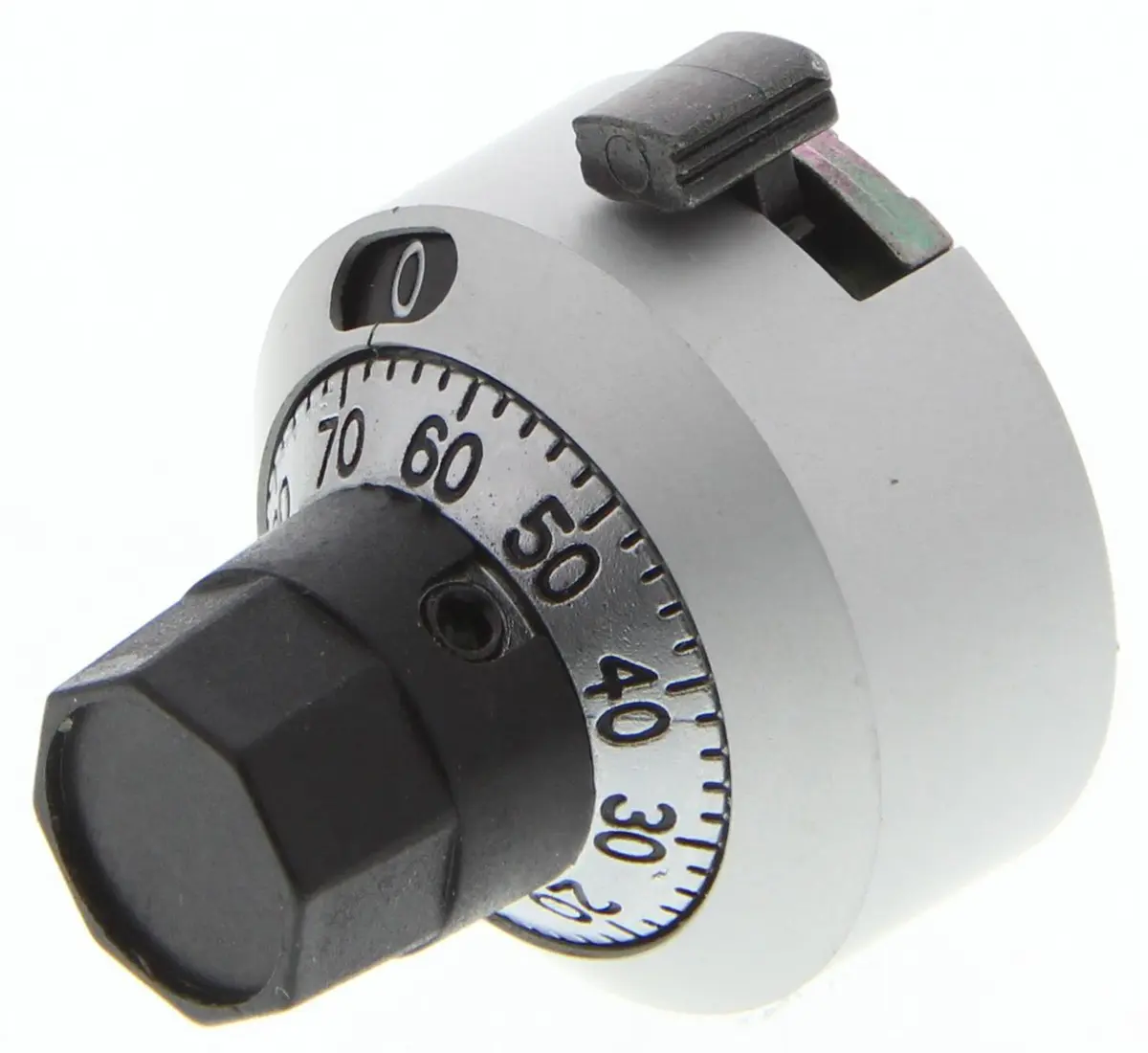 Produktfoto 1 von Bourns Potentiometer Drehknopf Chrom, Zeiger Weiß Ø 22.2mm x 21.3mm, Rund Schaft 6.35mm