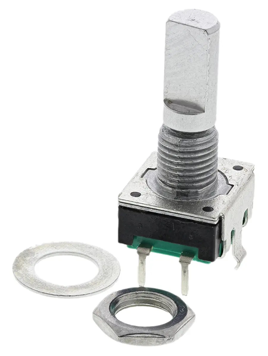Produktfoto 1 von Bourns Drehgeber 24 Impulse/Umdrehung Impulse/U Inkrementalgeber, mit 6 mm, Flachschaft, Digital Rechteck-Signal,