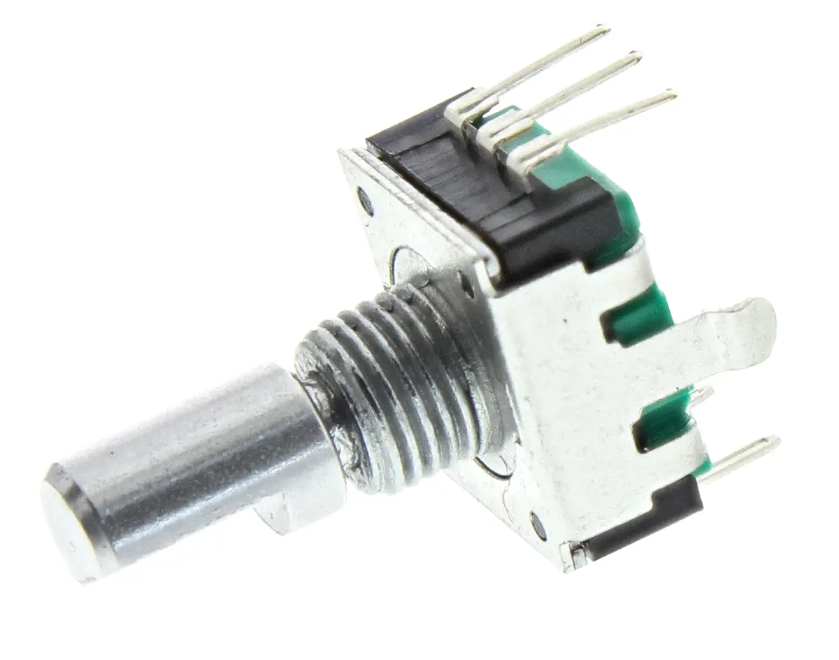 Produktfoto 1 von Bourns Drehgeber 18 Impulse/Umdrehung Impulse/U Inkrementalgeber, mit 6 mm, Flachschaft, Digital Rechteck-Signal,