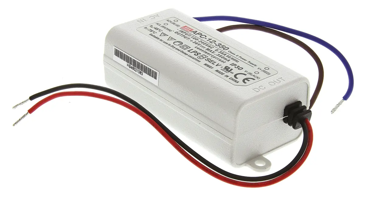 Produktfoto 1 von MEAN WELL LED-Treiber, 12.6 W 264 V ac, 90 V ac, 127V dc, 370 V dc LED-Treiber 350mA, Ausgang 36V, 9 V