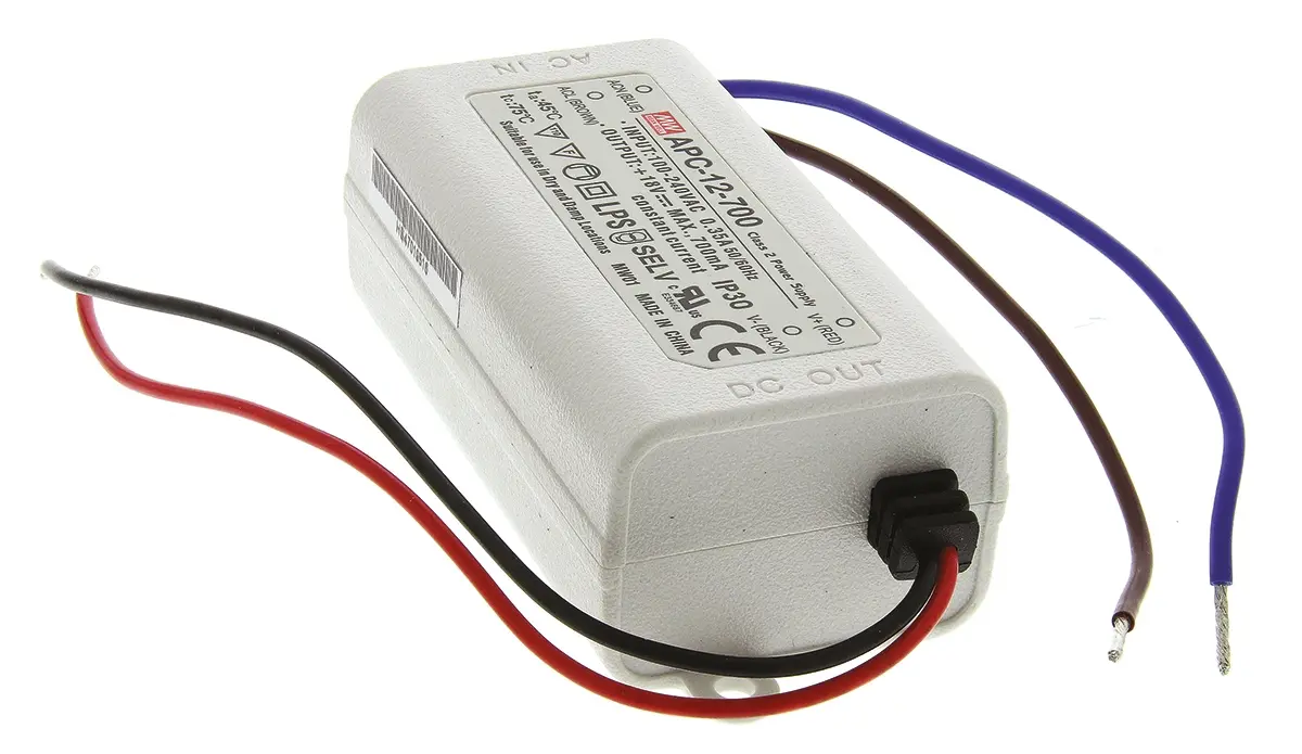 Produktfoto 1 von MEAN WELL LED-Treiber, 12.6 W 264 V ac, 90 V ac, 127V dc, 370 V dc LED-Treiber 700mA, Ausgang 18V, 9 V
