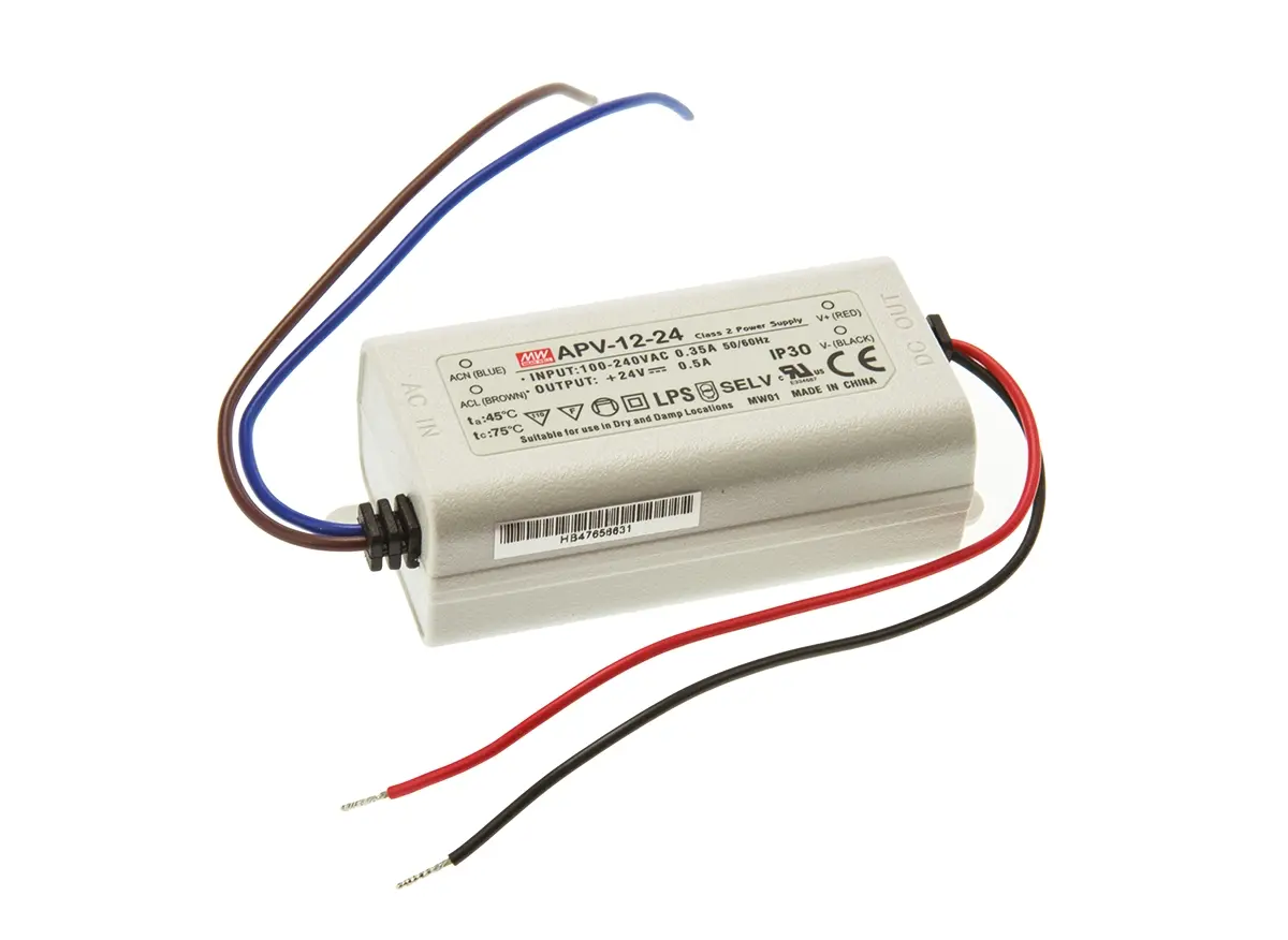 Produktfoto 1 von MEAN WELL LED-Treiber 127 → 370 V dc, 90 → 264 V ac LED-Treiber, Ausgang 24V / 500mA Konstantspannung