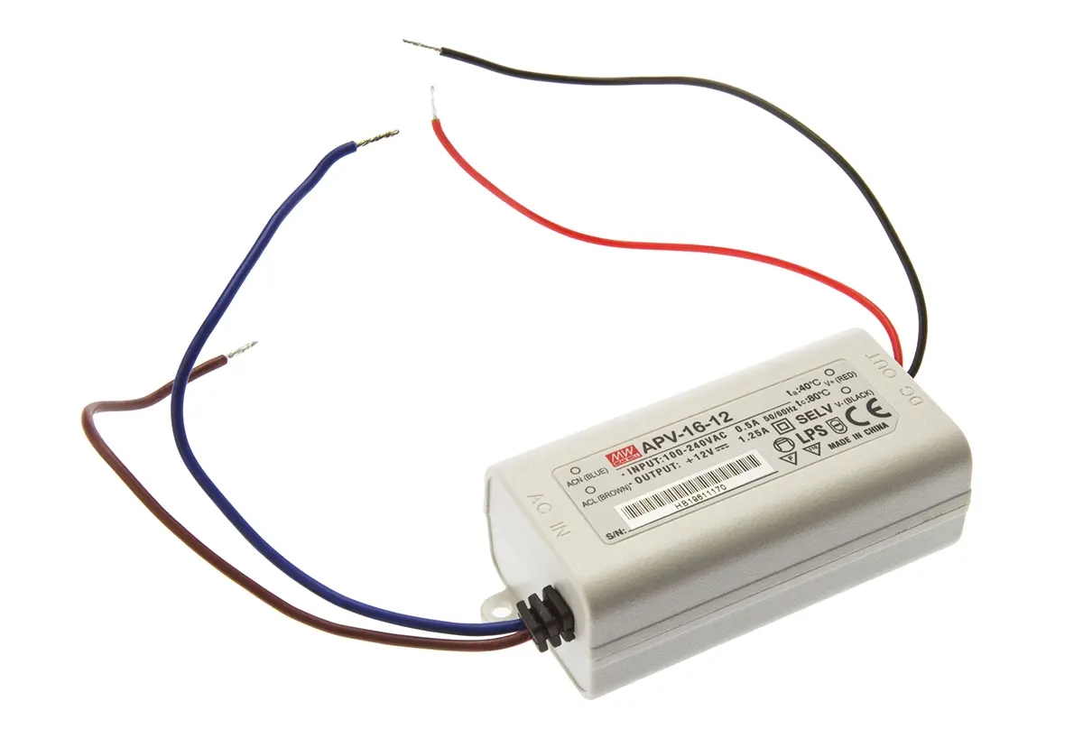 Produktfoto 1 von MEAN WELL LED-Treiber, 15 W 127 → 370 V dc, 90 → 264 V ac LED-Treiber 1.25 A, Ausgang 12 V