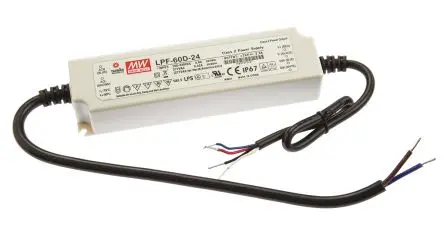 Produktfoto 1 von MEAN WELL LED-Treiber, 60 W 305 V ac, 90 V ac, 127V dc, 431 V dc LED-Treiber 2.5A, Ausgang 24V 1 bis 10 V PWM-Widerstand