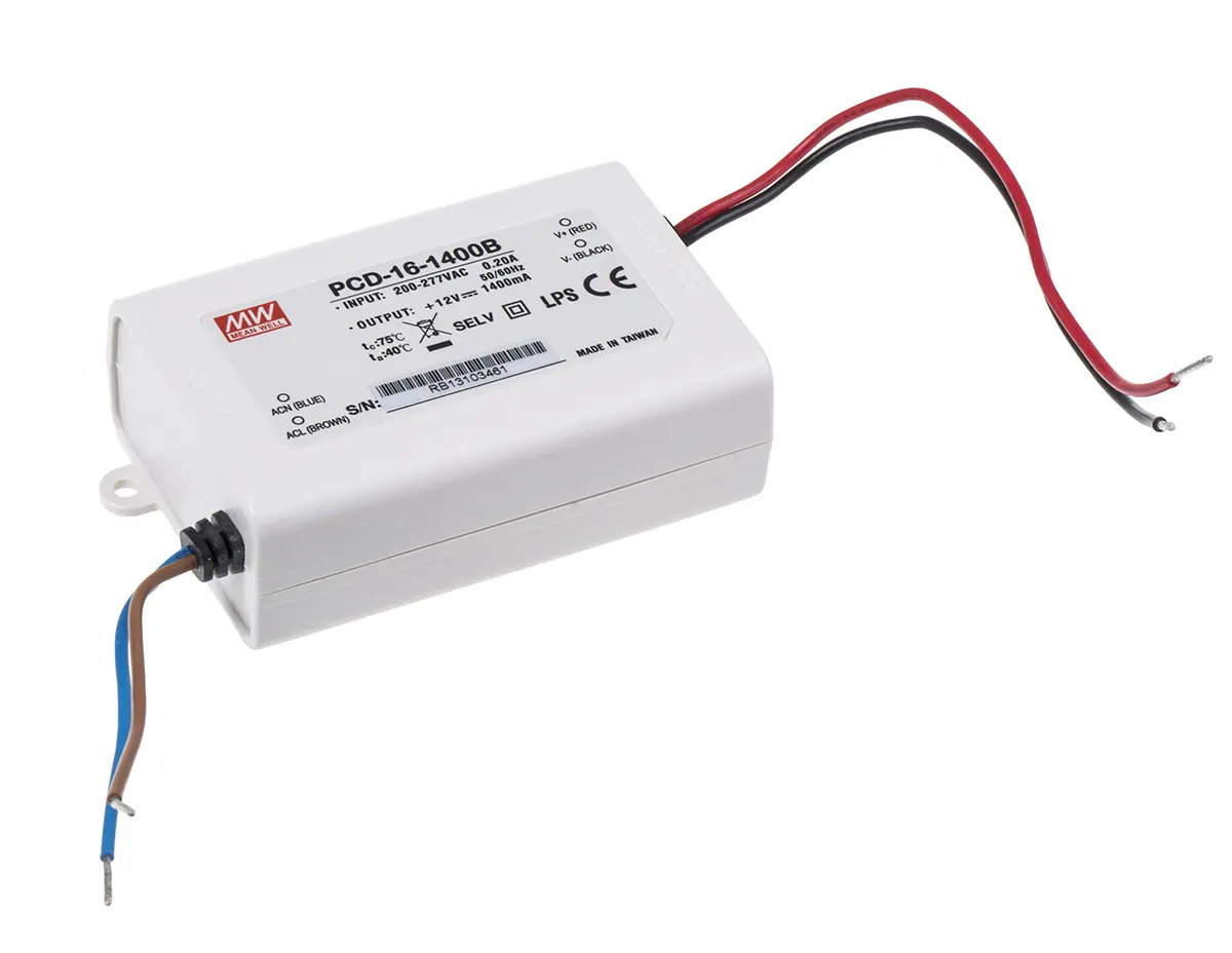 Produktfoto 1 von MEAN WELL LED-Treiber, 16.8 W 180V ac, 295 V ac LED-Treiber 1.4A, Ausgang 12V, 8 V