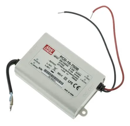 Produktfoto 1 von MEAN WELL LED-Treiber, 16.8 W 180V ac, 295 V ac LED-Treiber 700mA, Ausgang 16V, 24 V