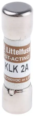 Produktfoto 1 von Littelfuse KLK Patronensicherung F / 2A 10 x 38 mm 600 V ac, 500V dc Melamin Computer, Steuerkreise, Straßen- und