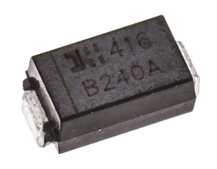 Produktfoto 1 von DiodesZetex B240A Oberfläche Diode Schottky-Diode Einfach, 40 V / 2 A, 2-Pin DO-214AC