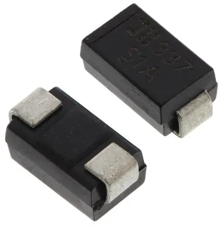 Produktfoto 1 von DiodesZetex S1A Oberfläche Diode Wechselnd Einfach, 50 V / 1 A, 2-Pin DO-214AC