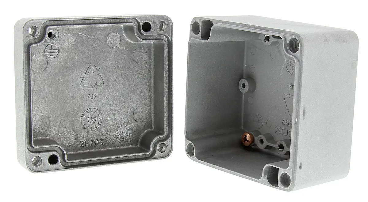 Produktfoto 1 von Fibox Euronord Aluminium Gehäuse Unlackiert Außenmaß 82 x 77 x 57mm IP66, IP67, IP68