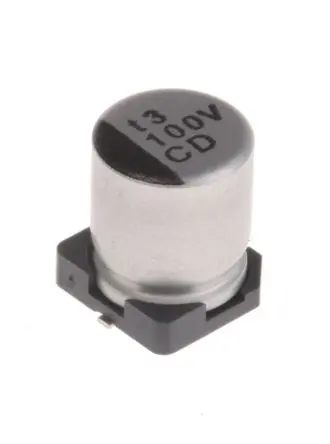 Produktfoto 1 von Nichicon CD Oberfläche Kondensator 100 μF Lot 20 % / 35V dc, Ø 6.3 mm x 7.7 mm, 105 °C