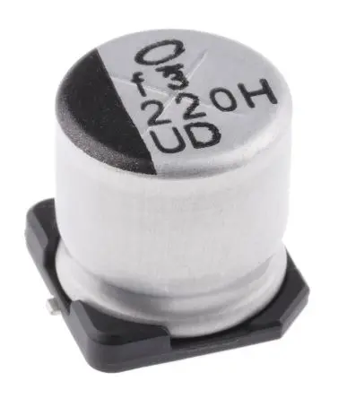 Produktfoto 1 von Nichicon UD Oberfläche Kondensator 220 μF Lot 20 % / 50V dc, Ø 10 mm x 10 mm x 10 mm, 105 °C