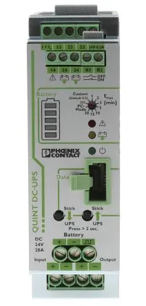 Produktfoto 1 von Phoenix Contact 24V dc QUINT-UPS DIN-Hutschiene Unterbrechungsfreie Stromversorgung 480 W, 24V dc QUINT UPS