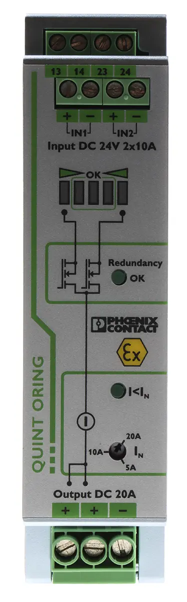 Produktfoto 1 von Phoenix Contact UPS Redundanzmodul für DIN-Schieneneinheit