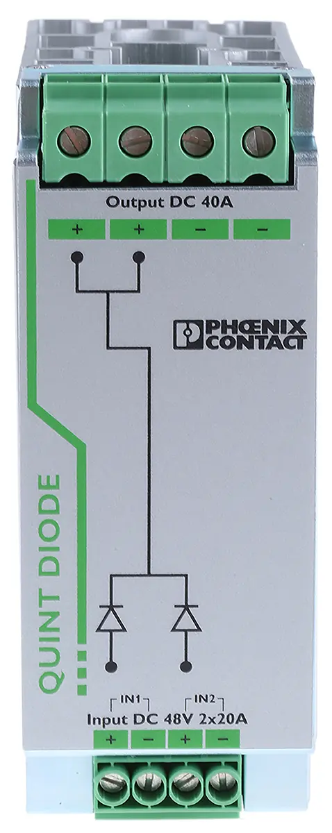 Produktfoto 1 von Phoenix Contact QUINT-DIODE/48DC/2X20/1X40 Redundanzmodul für DIN-Schieneneinheit