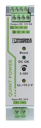 Produktfoto 1 von Phoenix Contact QUINT-PS/24DC/24DC/8 DC/DC Konverter, 12V dc OUT 8 A DIN-Hutschiene 32V dc 1.5 kV dc 96 W 70 °C 70 °C