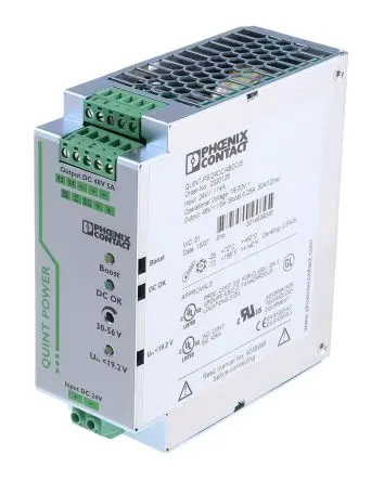 Produktfoto 1 von Phoenix Contact QUINT-PS/24DC/48DC/5 DC/DC Konverter, 48V dc OUT 5 A DIN-Hutschiene 32V dc 1.5 kV dc 240 W 70 °C 70 °C