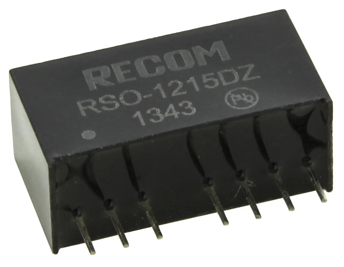 Recom RSO DC/DC-Wandler 1W 12 V dc IN, ±15V dc OUT / ±34mA Durchsteckmontage 1kV dc isoliert