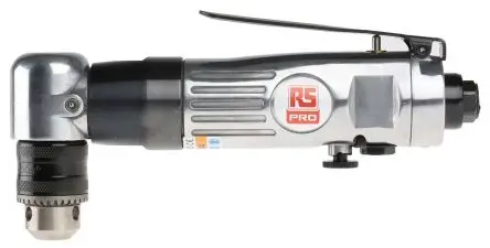 Produktfoto 1 von RS PRO 1/4 in Druckluft Bohrmaschine Schlüssellos Abgewinkelt, 10 mm Bohrfutter 1700U/min